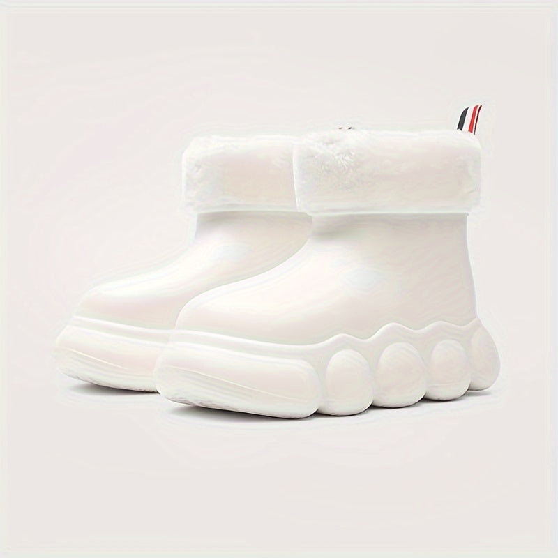 Women's Lightweight Rain Boots Winter Warm Short Tube Wear-resistant Shoes