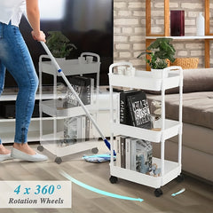 3 Tier Rolling Storage Cart Bathroom Organizers