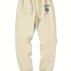 Men s Rose Print Drawstring Sweatpants