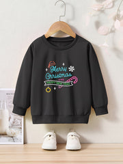 OERYUI Kids Christmas Cartoon Print Long Sleeve Sweatshirt Top