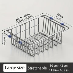 Retractable Stainless Steel Drain Basket Sink Rack