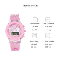 Anime Cartoon Electronic Watch for Kids Light Pink