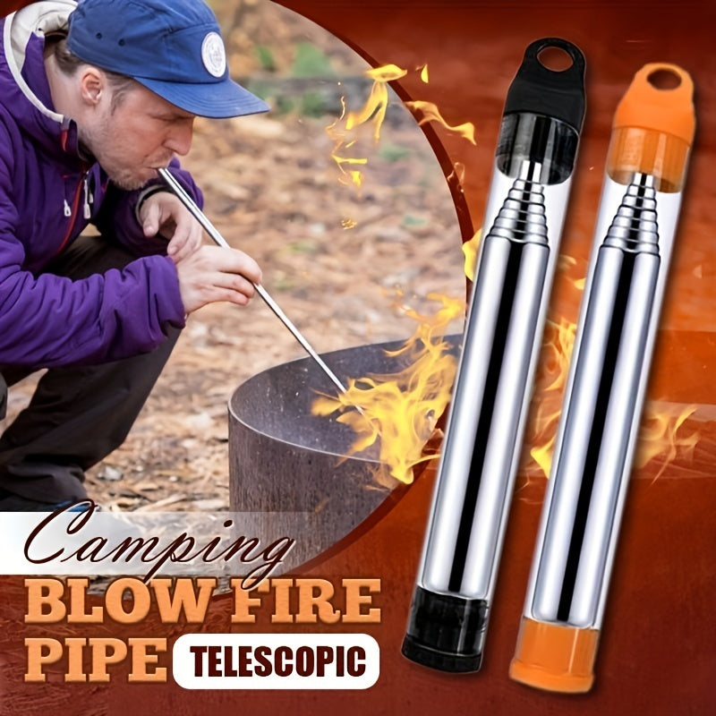 Stainless Steel Fire Blow Tube for Outdoor Camping