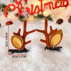 6pcs Christmas Hair Accessories Set Antlers Snowman Elk Hairpin