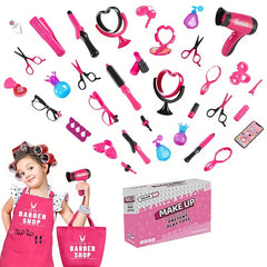 Girls' Beauty Salon Pretend Play Set with Hair Dryer Scissors