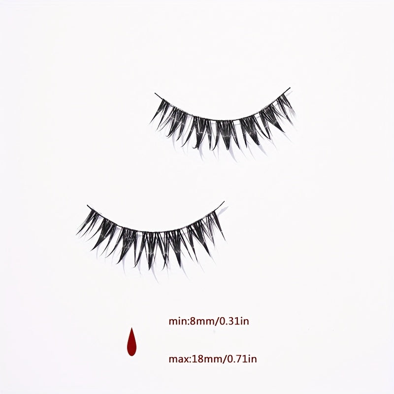 Thick Long Tip Tail False Eyelashes 7 Pairs 18mm Natural Lightweight
