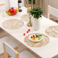 Leaf PVC Hollow Out Round Placemat Heat Insulation Mat