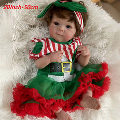 Soft Silicone Reborn Doll in Christmas Dress