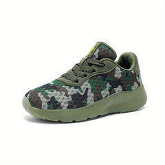 Boys Camo Sneakers Breathable Lightweight Lace Up Outdoors