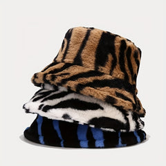 Unisex Sunshade Plush Bucket Hat for Outdoor Travel