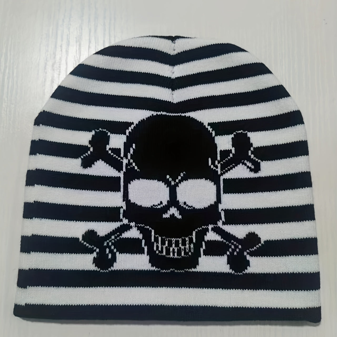 Y2K Skull Jacquard Beanie Hip Hop Knitted Hat Unisex Warm Lightweight Ski Hats