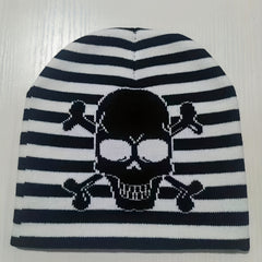Y2K Skull Jacquard Beanie Hip Hop Knitted Hat Unisex Warm Lightweight Ski Hats