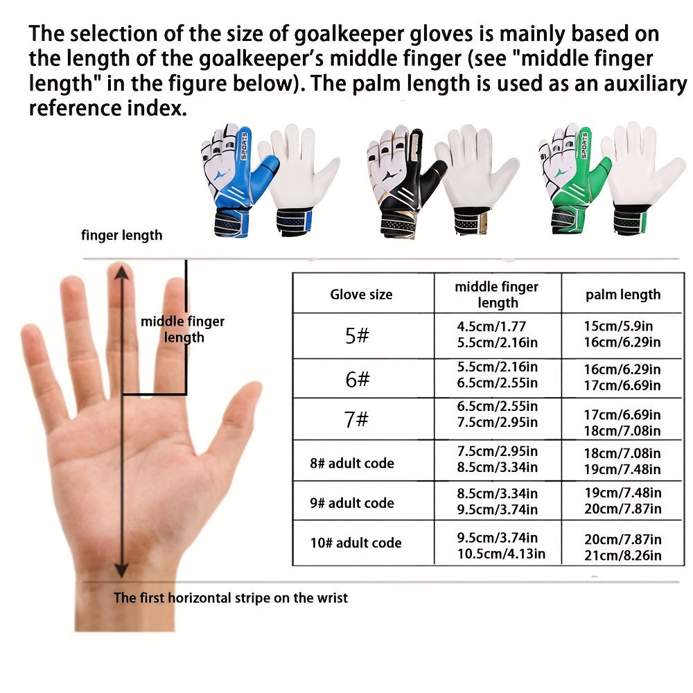 Kids Soccer Goalkeeper Gloves Non Slip Latex Finger Protection