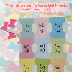 180pcs Index Tabs for Catalogs Key Date Ma