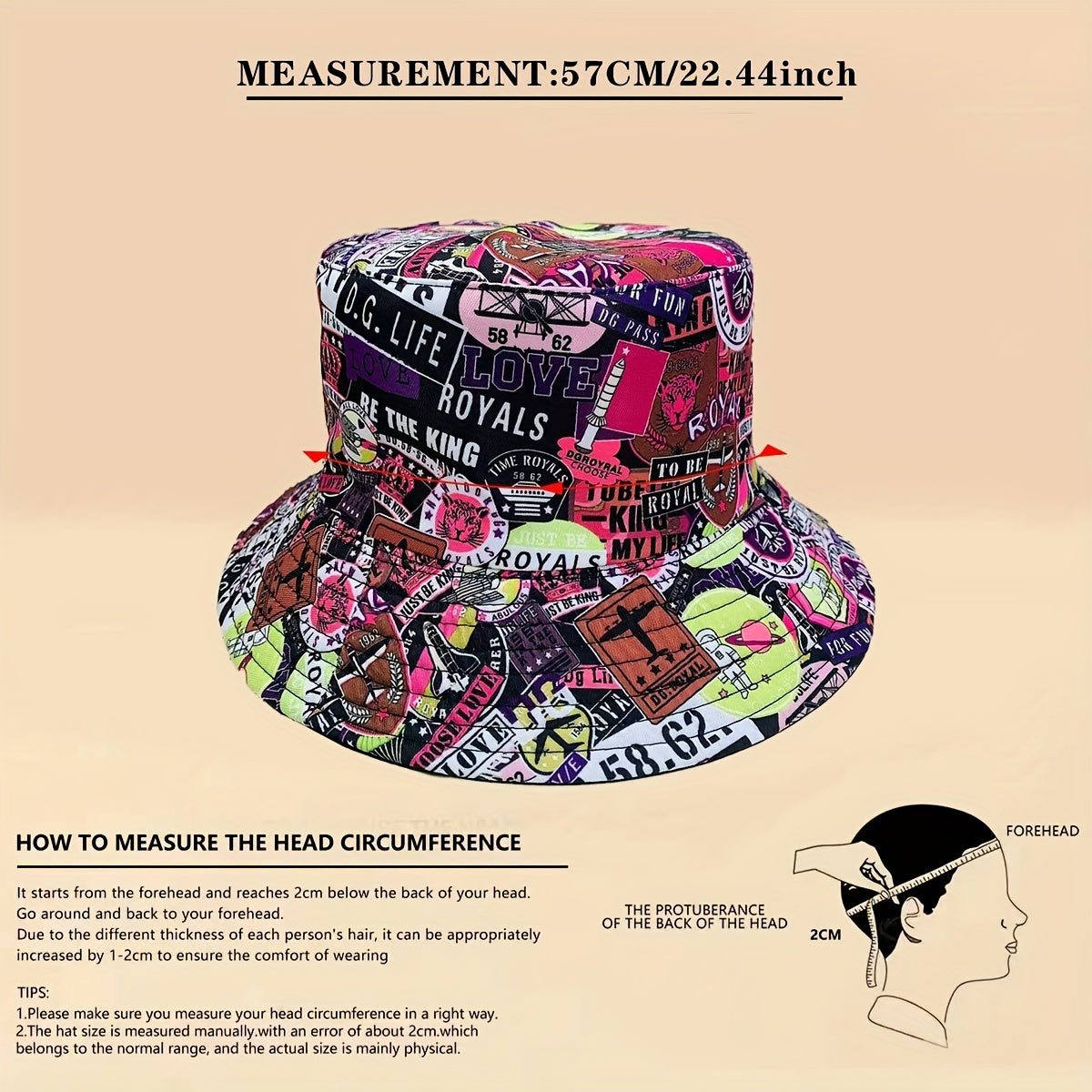 Graffiti Bucket Hat Men's Women's Double-sided Foldable Sun Hat