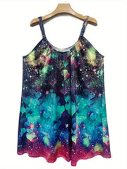 Women's Plus Heart Print Stretch Cami Beach Dress