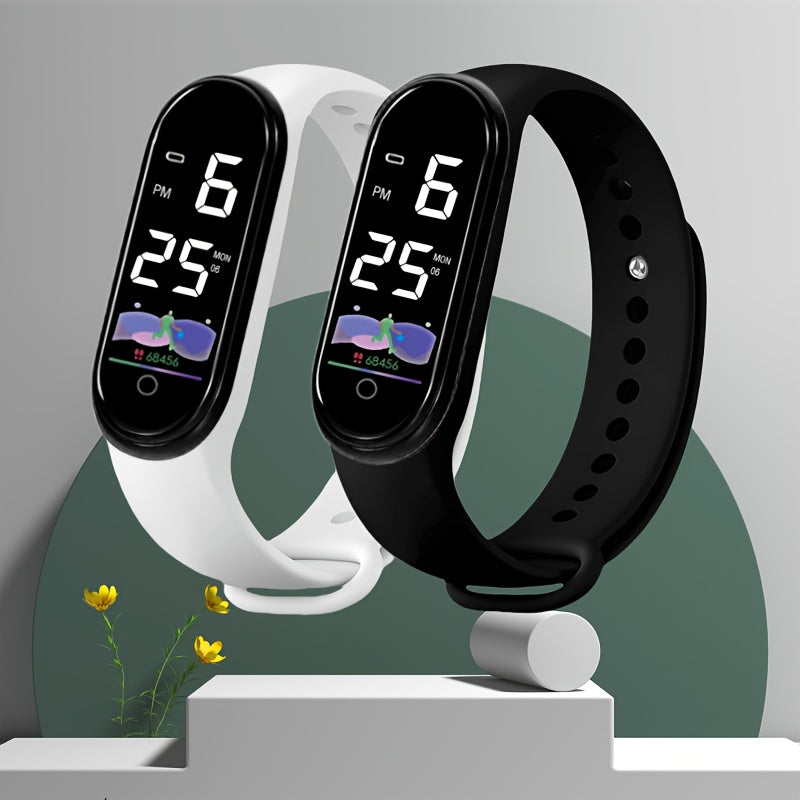 12pcs Athlete Series Watch Set TPU Strap Digital Bracelets for Men and Women