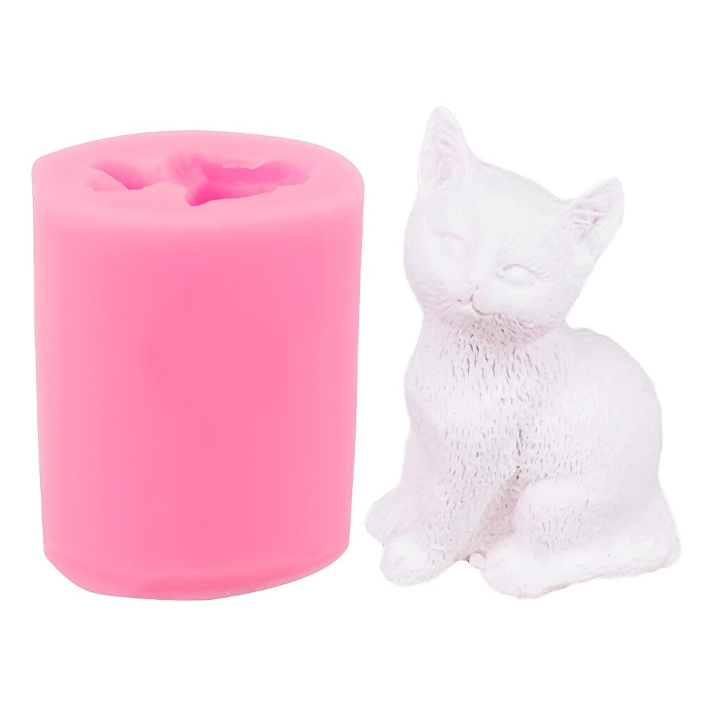 3D Cat Candle Silicone Mold DIY Fondant Cake Decorating Tools