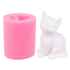 3D Cat Candle Silicone Mold DIY Fondant Cake Decorating Tools