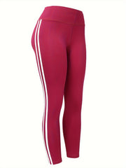 5pcs Stripe Side Yoga Leggings High Waist Fitness Workout Gym