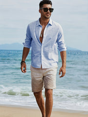 Men's Striped Shirt Long Sleeves Regular Fit