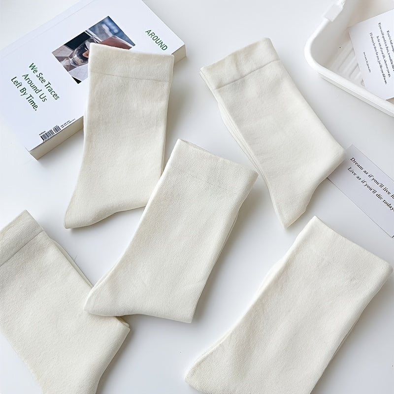 4 Pairs Women's Casual Mid Tube Socks