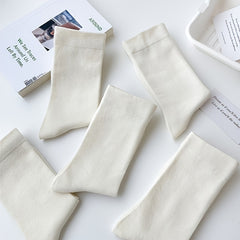 4 Pairs Women's Casual Mid Tube Socks