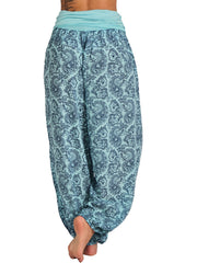 Paisley Print Wideband Waist Pants for Spring & Summer