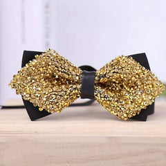 Glitter Faux Diamond Bow Tie for Men