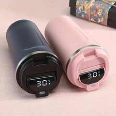 Stainless Steel Water Bottle 17.25oz Temperature Display Insulated Coffee Cup