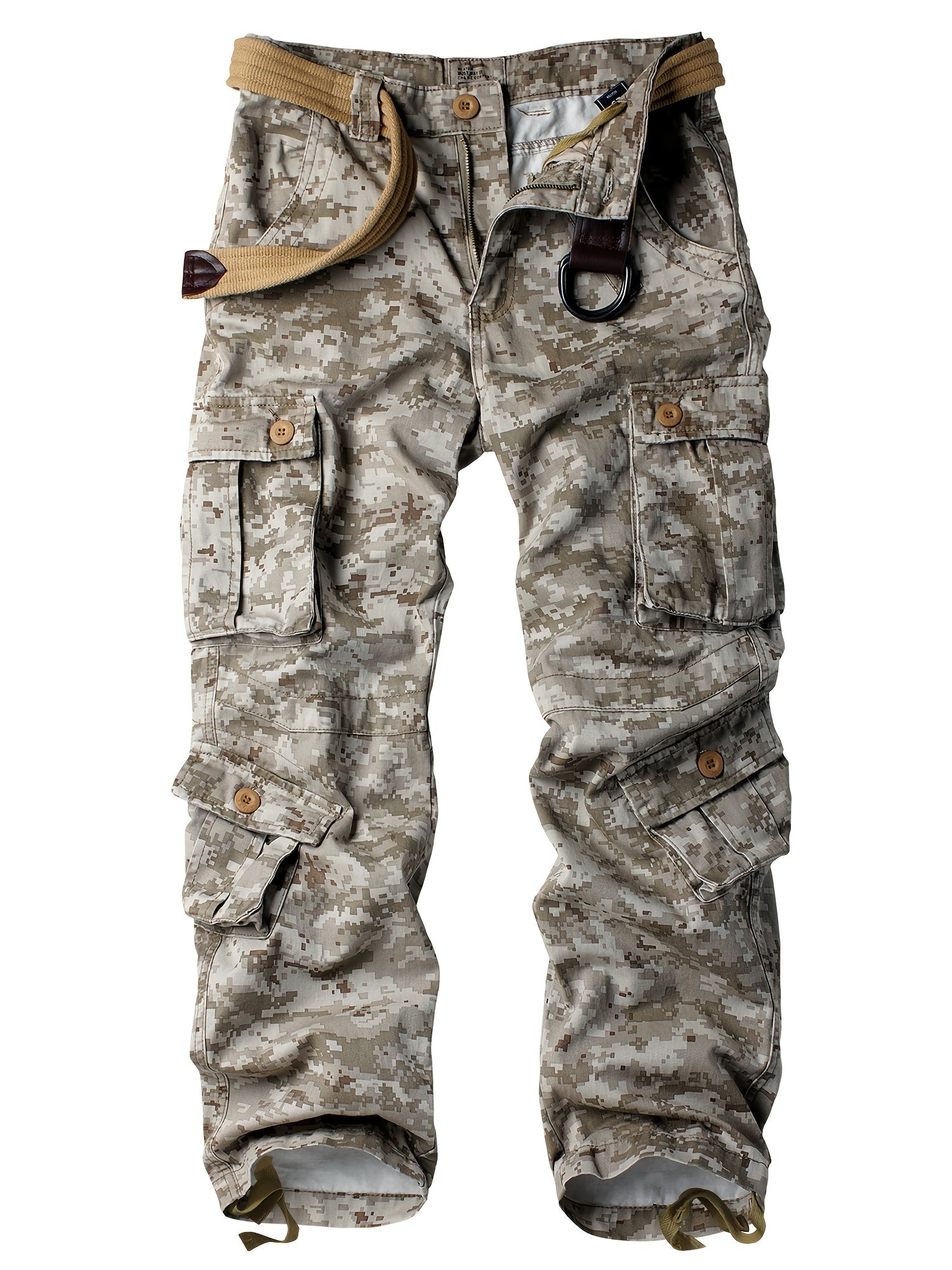 Men's Cargo Pants Safari Style Tactical Camo Full Length Pants