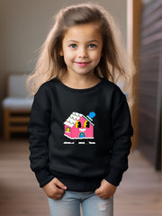Cartoon Houseman Graphic Sweatshirt Kids Christmas Gift
