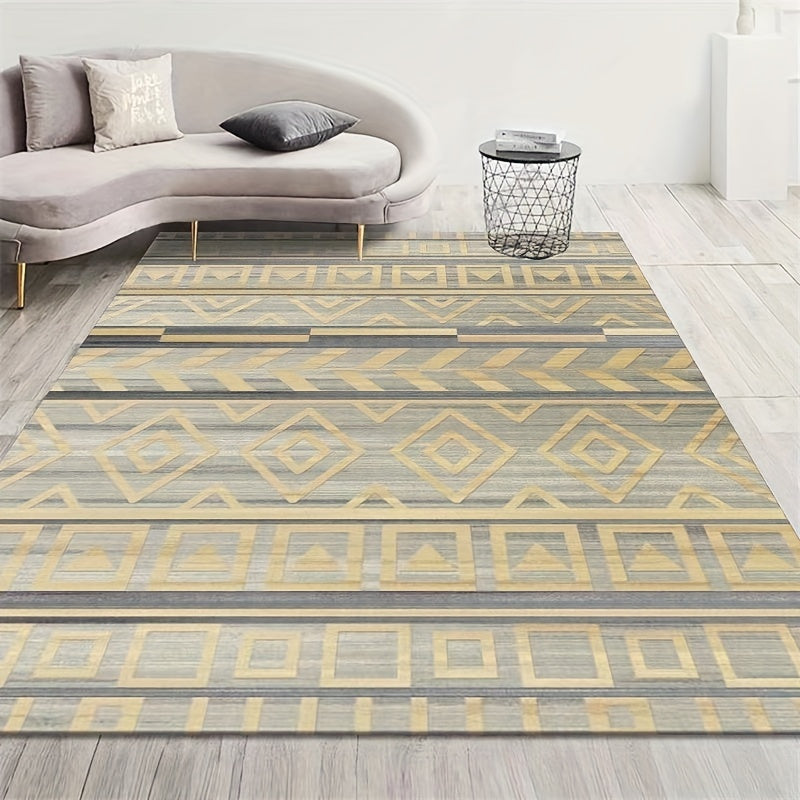 Soft Moroccan Area Rug Non Slip Sofa Floor Mat Machine Washable Anti Fatigue Mat