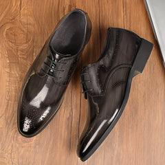 Men's Brogue Lace up Oxford Shoes Anti skid Smart Casual Dress Shoes
