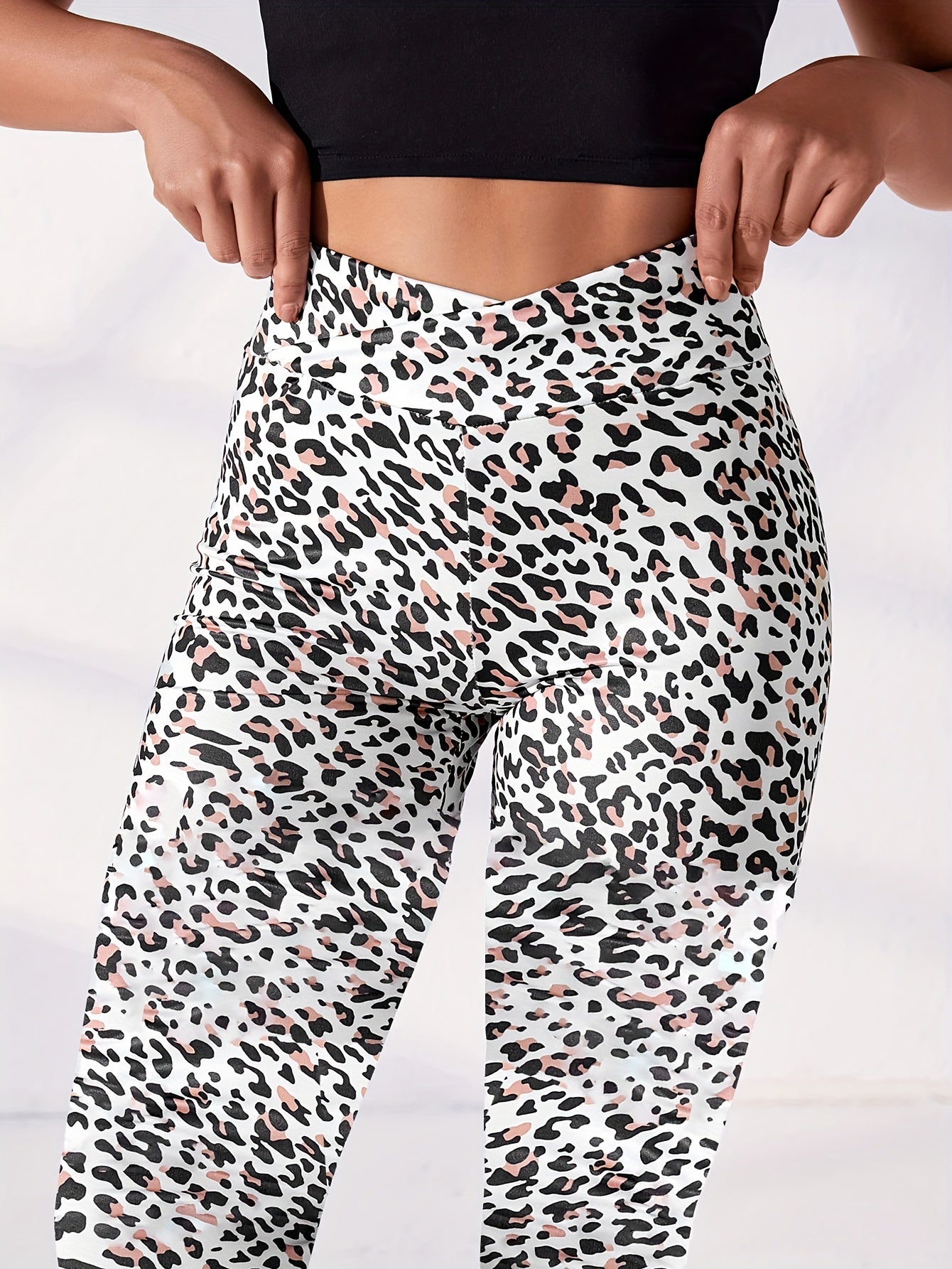 Leopard Print Yoga Leggings High Stretch Sports Running Tight Pants