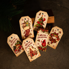 50pcs Christmas Gift Labels Cards with Hemp Rope - Tree Decoration