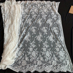3m Long 1.5m Wide Eyelash Lace Mesh Fabric DIY Tablecloth Curtain Dress