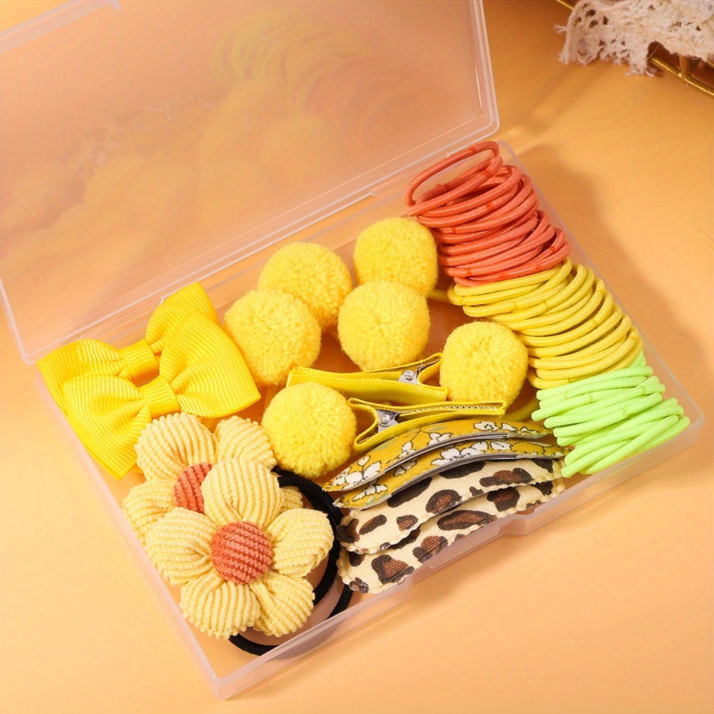 Box Hair Clips Hair Ties Elastic Hair Bands Ponytail Braids Accessories