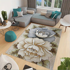 Waterproof Anti Skid Flower Area Rug Soft Easy to Maintain