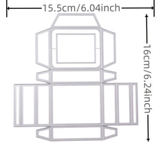 3D Rectangular Candy Box Metal Cutting Dies for Holiday Crafts