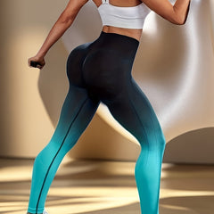 Ombre High Waist Yoga Pants Slim Fit Stretchy Butt Lifting Fitness Sports Trouse