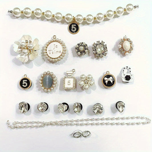Pearl Rhinestone Shoe Pins Decor Set DIY Shoe Buckle Accessories