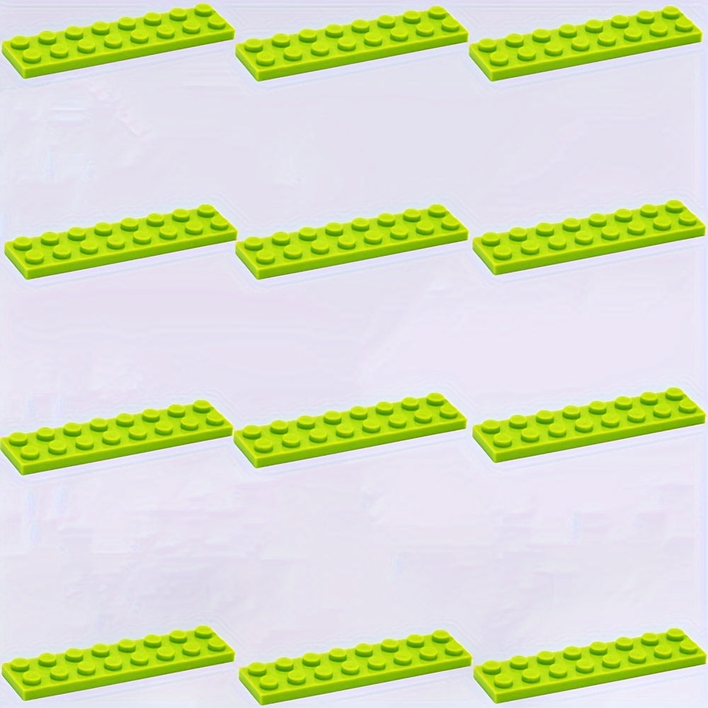 12pcs Building Blocks 2x8 Low Wall Bricks Farm Garden Character