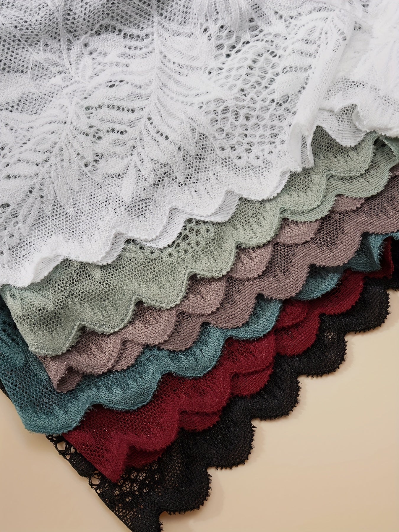 6pcs Floral Lace Panties Soft & Comfortable Women's Lingerie