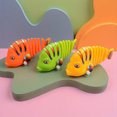 3pcs Wind Up Swinging Cartoon Fish Toy - 360 Rotating Spring Swing Fish