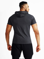 Men's Breathable Short Sleeve Hooded Sport Shirt