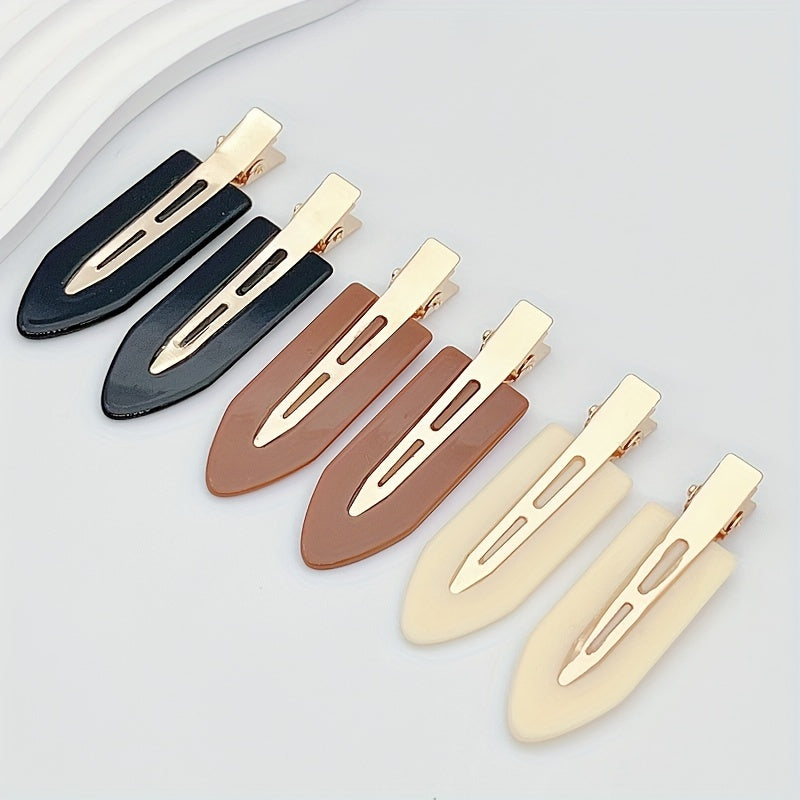 6pcs Acrylic Hair Clips Set Duck Billed for Women's Hair Accessories