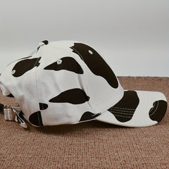 Unisex Cow Embroidery Baseball Cap Sunshade Adjustable Outdoor Sport Hat