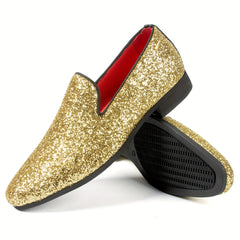 Men's Glitter Loafers Slip-On Dress Shoes for Party Wedding
