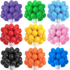 20pcs 12 Inch Rainbow Latex Balloons - Bright Party Balloons for Birthdays